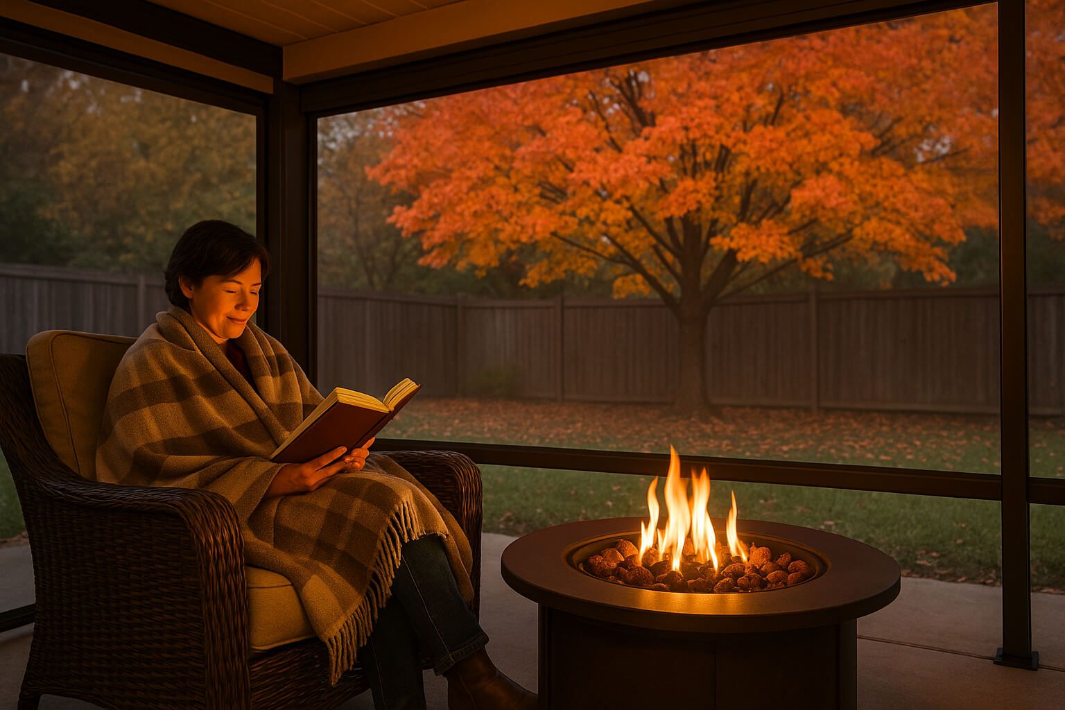 Atlanta cozy outdoor patio retractable screens