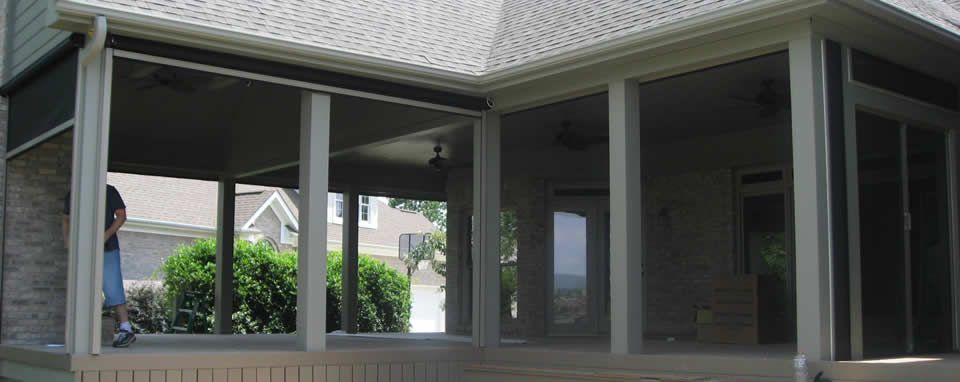 Retractable porch screens Lake Oconee, Georgia