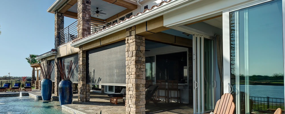 retractable screens on beautiful Forest Park porch