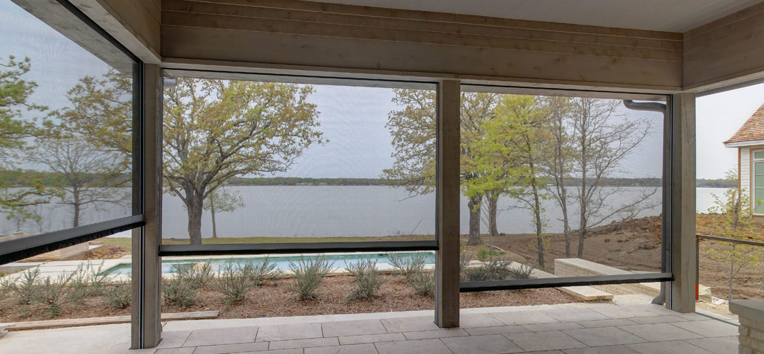 Motorized retractable screens for large outdoor openings are a design trend for 2026 in Atlanta, Georgia.