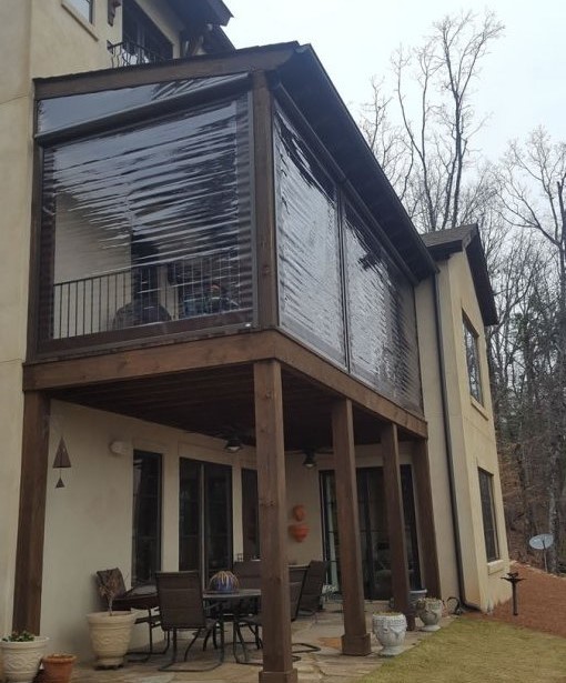 Vinyl shades for a true all year round outdoor space.